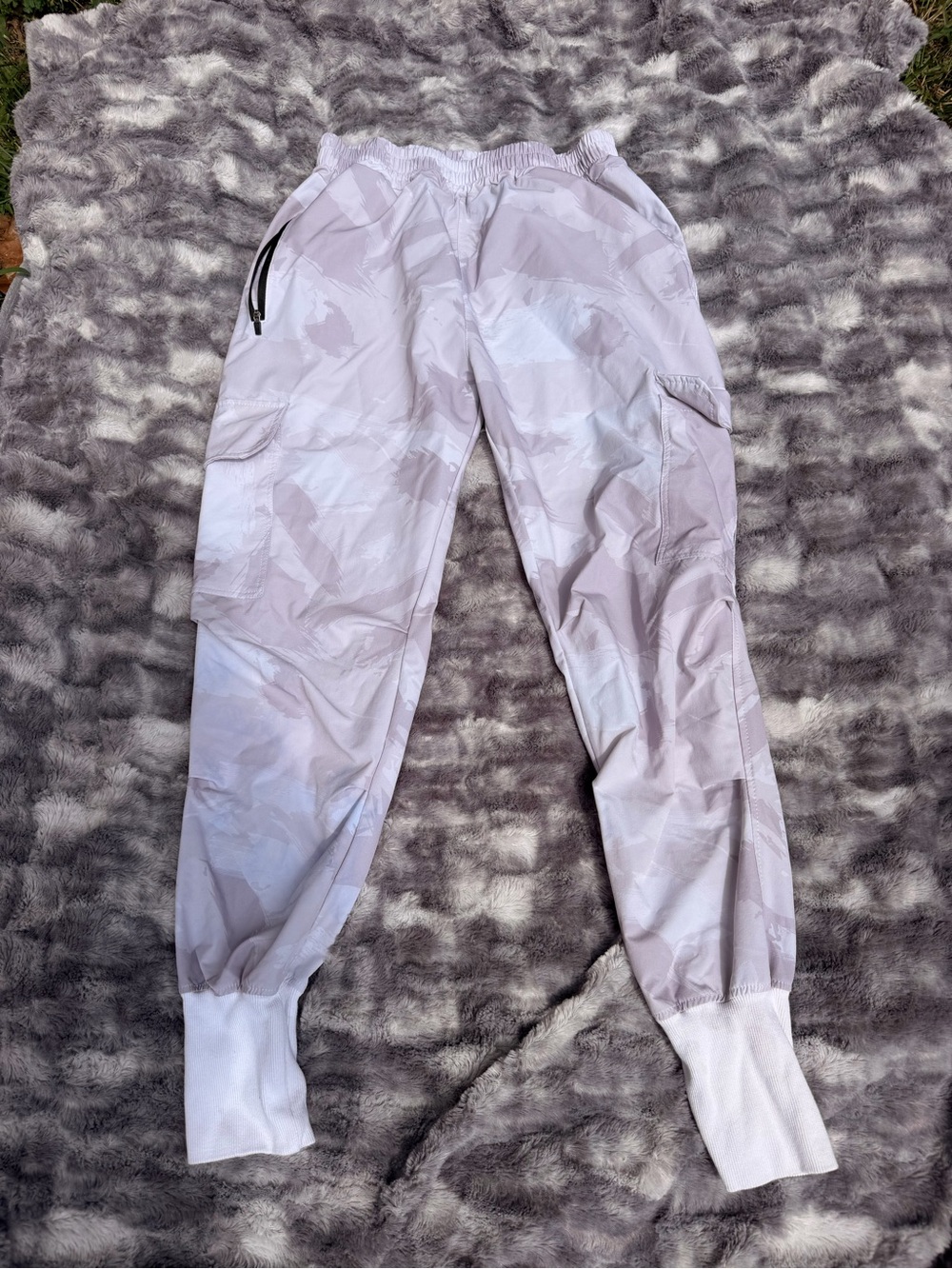 Womans Light Gray Camo Cargo Joggers
